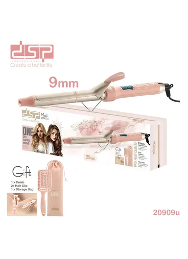 38W 9mm Ceramic Coating Smooth Shiny Vibrancy Curling Wand With PTC Heating &amp; Light Indicator 20909U