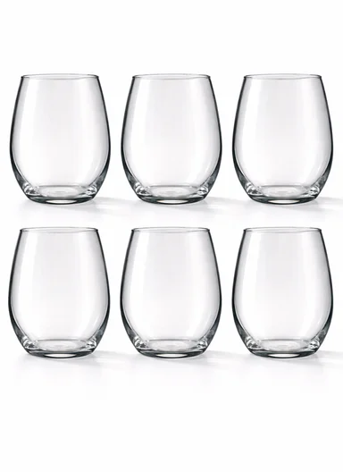 565ml 6-Pcs Luxury Stemless Glass Cup Set With Thin Rim BMHS63513 (D7 x H12)cm