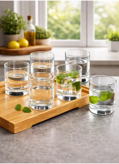 160ml 6Pcs Premium Transaprent Glass Cup Set Y62085 (D6 x H8.5)cm
