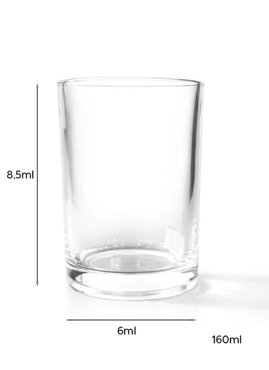 160ml 6Pcs Premium Transaprent Glass Cup Set Y62085 (D6 x H8.5)cm