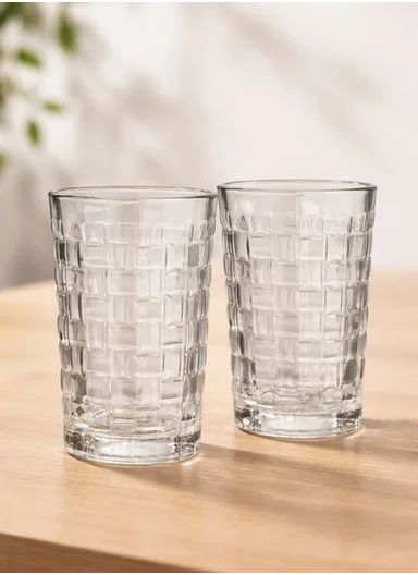 285ML 6-Pieces Luxury Geometric Square Glass Cup Set (D7 x H13)cm