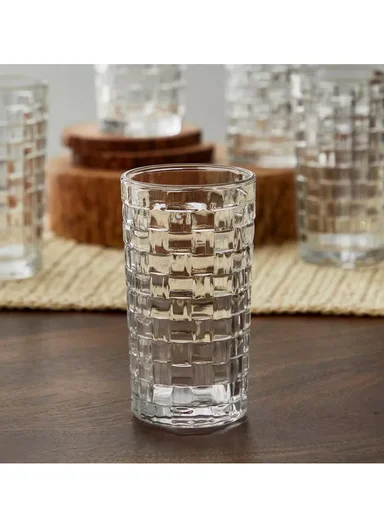 285ML 6-Pieces Luxury Geometric Square Glass Cup Set (D7 x H13)cm