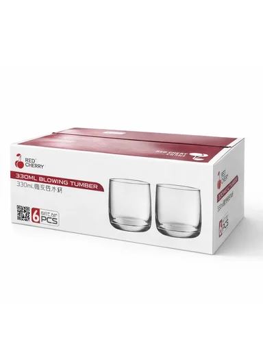 330ml 6Pcs Modern Glass Drinking Cups With Rounded Design (D8 x H9)cm DMC016J