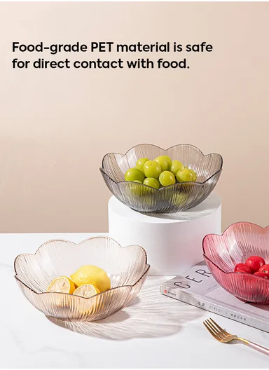 Luxury Floral-Inspired Textured Glass Serving Bowl W807J (D21 x H9)cm