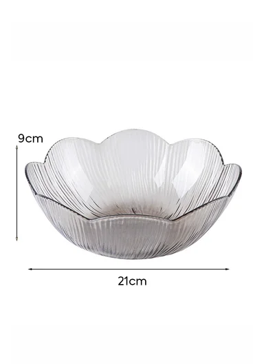 Luxury Floral-Inspired Textured Glass Serving Bowl W807J (D21 x H9)cm
