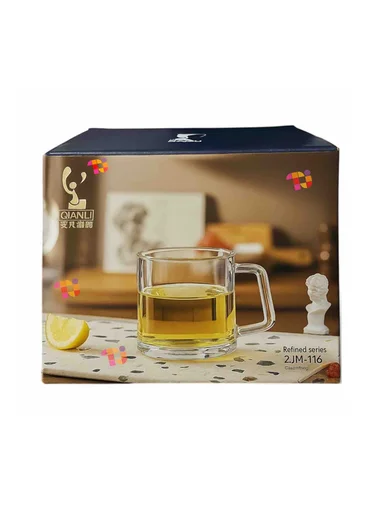 335ml Transparent Glass Mug With Handle ZB116 (D8 x H9)cm