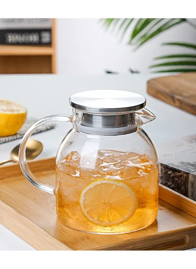 6 Pcs 350ml Luxurious Set Transparent Black Glass Cup With 2L Glass Jug DM001TH 