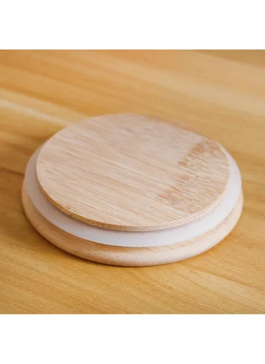 1800ML Luxury Textured Glass Cup &amp; Pot Set With Wooden Lid DM004TH