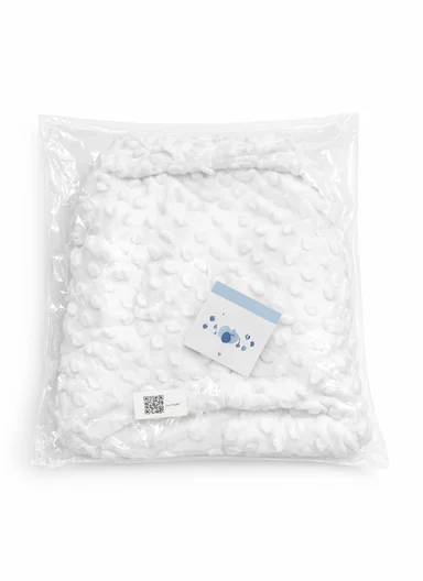0–6 Months Ultra Soft Minky Swaddle Blanket with Cozy Plush Lining (L50 x W60)cm - White
