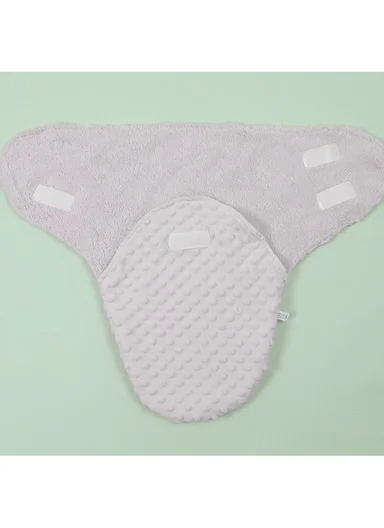 0–6 Months Ultra Soft Minky Swaddle Blanket with Cozy Plush Lining (L50 x W60)cm - Grey