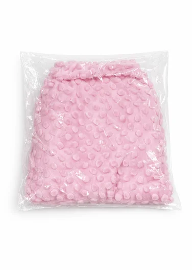 0–6 Months Ultra Soft Minky Swaddle Blanket with Cozy Plush Lining (L50 x W60)cm - Pink