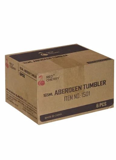 165ml 6Pcs Clear Glass Cups With Faceted Design (D7 x H10)cm 1501