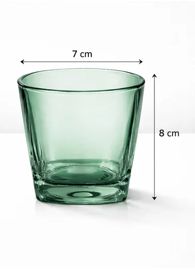 6-Pieces Modern Luxury Glass Tumbler Set 306C-G (D7 x H8)cm - Green