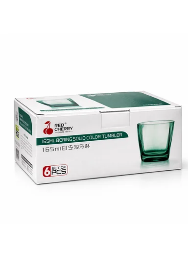 6-Pieces Modern Luxury Glass Tumbler Set 306C-G (D7 x H8)cm - Green