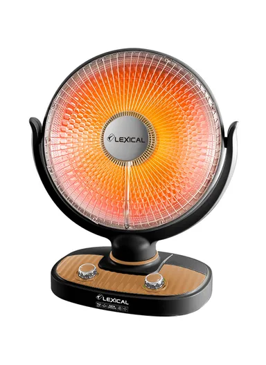 900W 16-Inch Desktop Sun Heater with Ceramic Heating Element, Oscillation, Eco Mode &amp; Tip-Over Safety Switch LSH-8060-2 – Black 