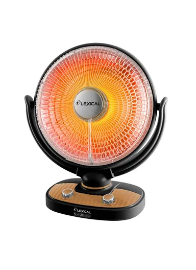 900W 18-Inch Desktop Sun Heater with Ceramic Heating Element, Oscillation, Eco Mode &amp; Tip-Over Safety Switch LSH-8063-2 – Black