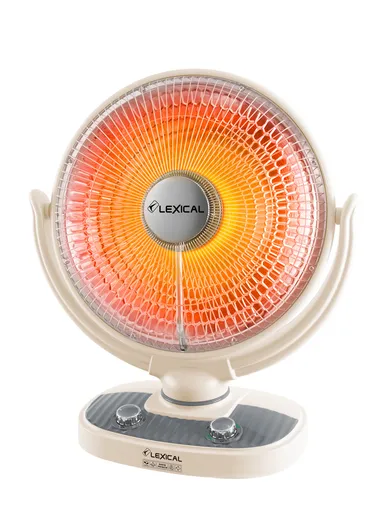 900W 18-Inch Desktop Sun Heater with Ceramic Heating Element, Oscillation, Eco Mode &amp; Tip-Over Safety Switch LSH-8063-3 – Cream