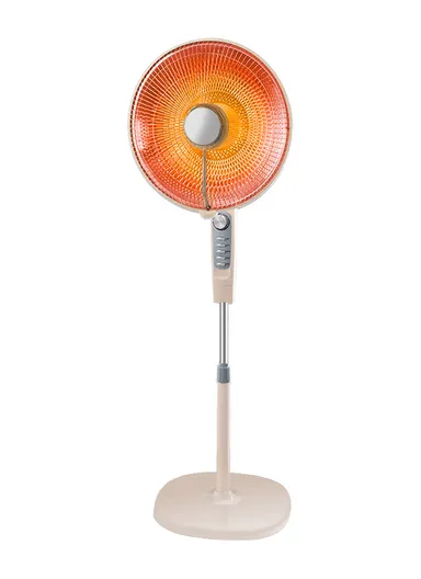 1000W 18-Inch Standing Ceramic Sun Heater with 3 Heating Levels, Oscillation, Eco Mode &amp; Adjustable Height LSH-8067-3 – Cream