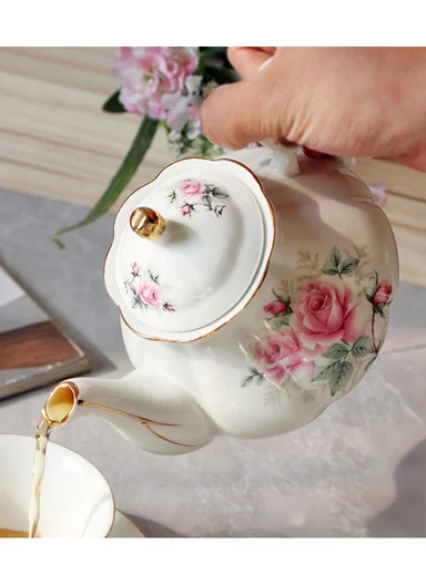 1 Piece 800ml Floral Ceramic Tea Pot 