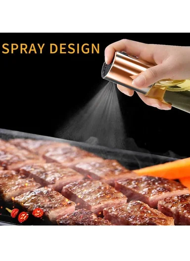 100ml Luxury Oil Sprayer Bottle With Glass Body (D4 x H18)cm - Silver