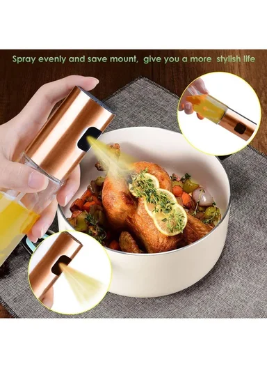 100ml Luxury Oil Sprayer Bottle With Glass Body (D4 x H18)cm - Silver