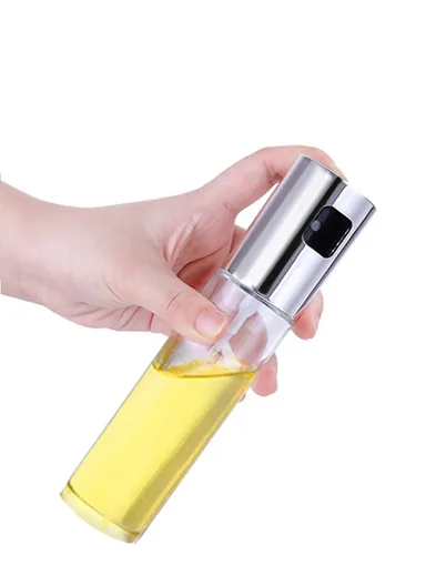100ml Luxury Oil Sprayer Bottle With Glass Body (D4 x H18)cm - Silver