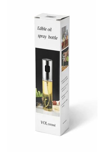 100ml Luxury Oil Sprayer Bottle With Glass Body (D4 x H18)cm - Silver