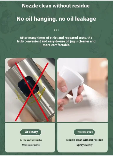 220ml Transparent Powerful Oil Sprayer Bottle (D6 x H22)cm - White