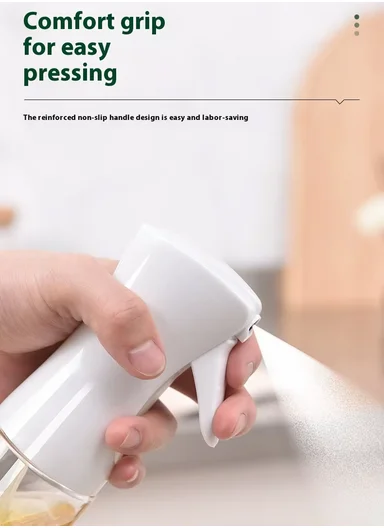 220ml Transparent Powerful Oil Sprayer Bottle (D6 x H22)cm - White