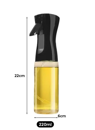 220ml Transparent Powerful Oil Sprayer Bottle (D6 x H22)cm - White
