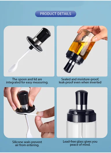 250ml Glass Oil Dispenser Bottle With Oil Application Spoon