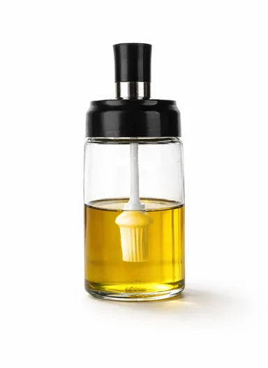 250ml Glass Oil Dispenser Bottle With Oil Application Brush