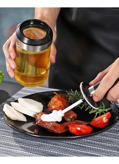 250ml Glass Oil Dispenser Bottle With Oil Application Brush