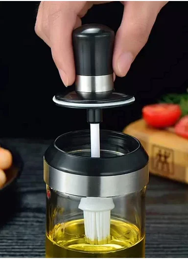 250ml Glass Oil Dispenser Bottle With Oil Application Brush