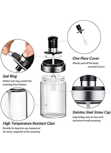 250ml Glass Oil Dispenser Bottle With Oil Application Brush
