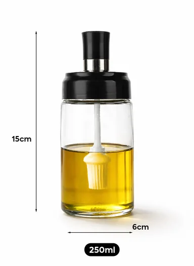 250ml Glass Oil Dispenser Bottle With Oil Application Brush