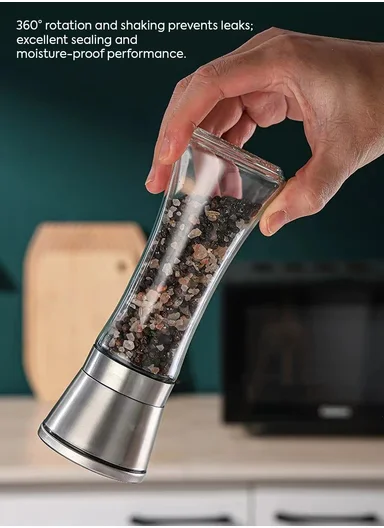 200ml Tall Manual Grinder With Stainless Steel Top (D6 x H18)cm - Orange