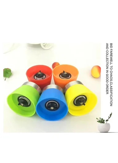 200ml Tall Manual Grinder With Stainless Steel Top (D6 x H18)cm - Orange