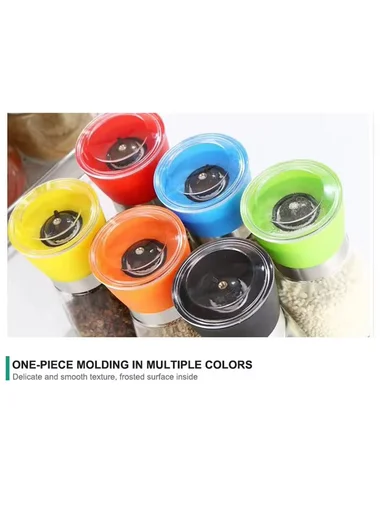 200ml Tall Manual Grinder With Stainless Steel Top (D6 x H18)cm - Orange