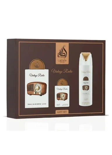 Vintage Radio Eau De Parfum 3‑Piece Unisex Gift Set