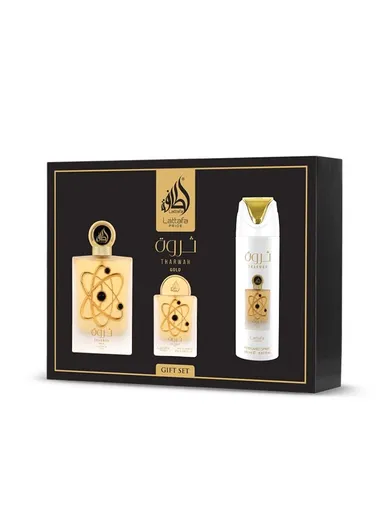 Tharwah Gold 3‑Piece Unisex Gift Set
