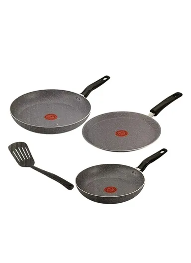 4-Piece Natura Marble Non-Stick Frying Pan Set with Spatula B867S485