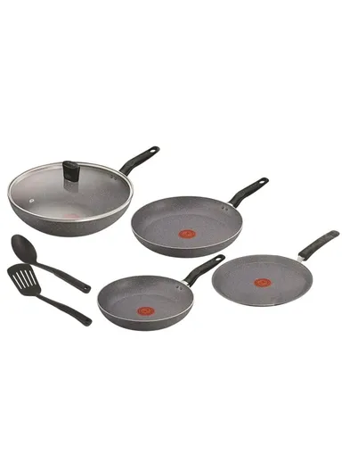 7-Pieces Natura Cookware Set (Frypans 24/28 cm, Wok 28 cm, Pancake Pan 25 cm + 2 utensils) B867S785