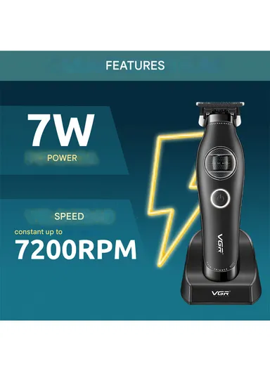 7200 RPM Professional T-Blade Hair Trimmer, Outer Rotor BLDC Motor, 2500mAh Battery, Dual USB &amp; Type-C Charging &amp; LED Display V-880T