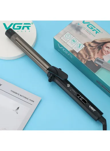 Ceramic-Coated 25mm Curling Iron with PTC Fast Heating, Adjustable 130°C–210°C Temperature &amp; 360° Swivel Cord – Black