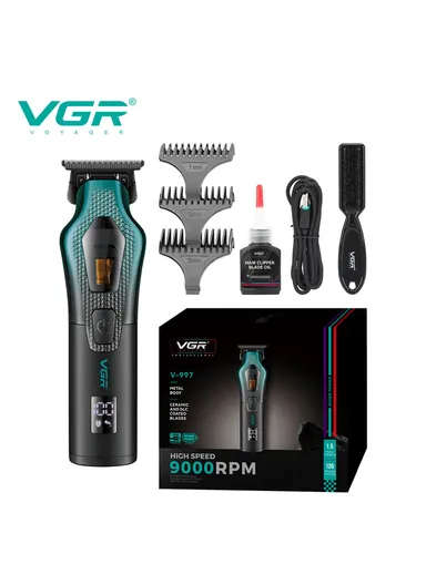 2500mAh Professional Hair Trimmer With DLC Blades &amp; LED Display V-997 