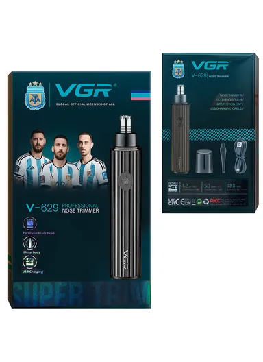 Professional Nose &amp; Ear Hair Trimmer, IPX5 Waterproof, USB-C Rechargeable V-629