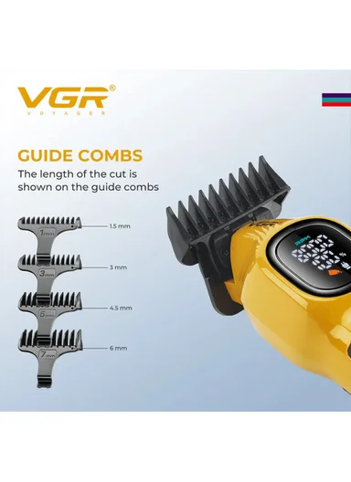 High-Speed 8000 RPM Hair Trimmer with LED Display, Ceramic Blades &amp; USB-C Charging  V-886T 