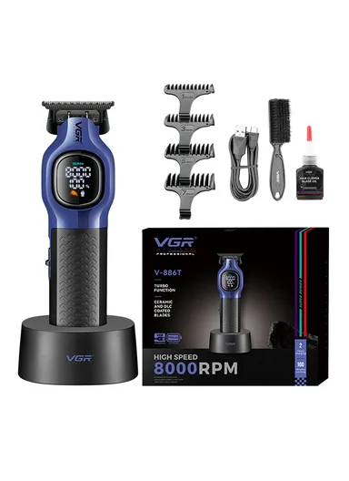 High-Speed 8000 RPM Hair Trimmer with LED Display, Ceramic Blades &amp; USB-C Charging  V-886T 