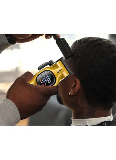 High-Speed 9000RPM Ceramic &amp; DLC Blade Hair Clipper with Type-C Fast Charging, 3200mAh Battery &amp; Magnetic Guide Combs V-886C 